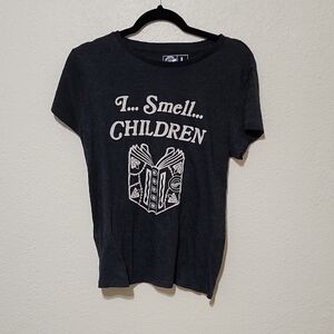 Crazy Dog T-Shirts Gray Short Sleeve Tee I Smell Children